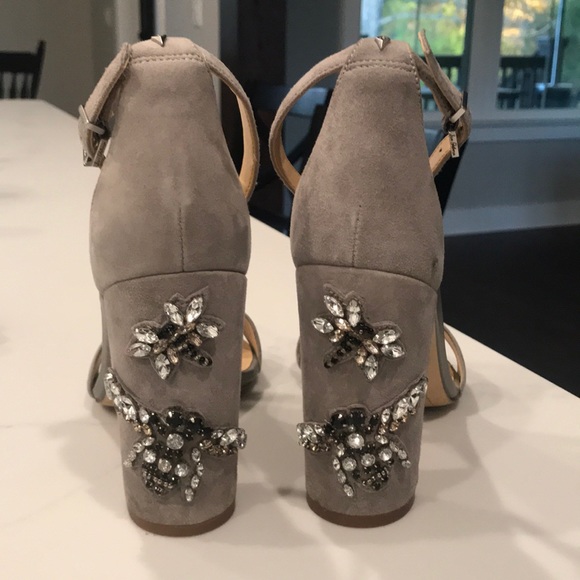 Sam Edelman Gray Suede Heels Size 8.5 - Picture 2 of 6